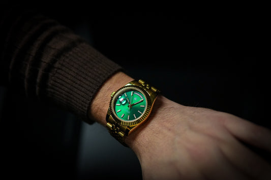 Lefty Valenne Destro Watch - Golden and Green Sunburst Dial